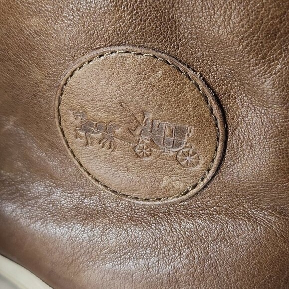 COACH | Brenna Soft Vintage Leather sneakers brown high top sz 10 - Picture 7 of 9